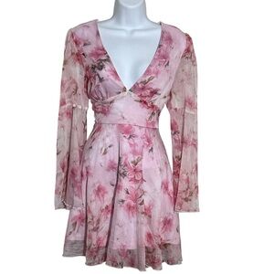 Double Crazy Floral Pink Cottage Core  Dress Size‎ Medium